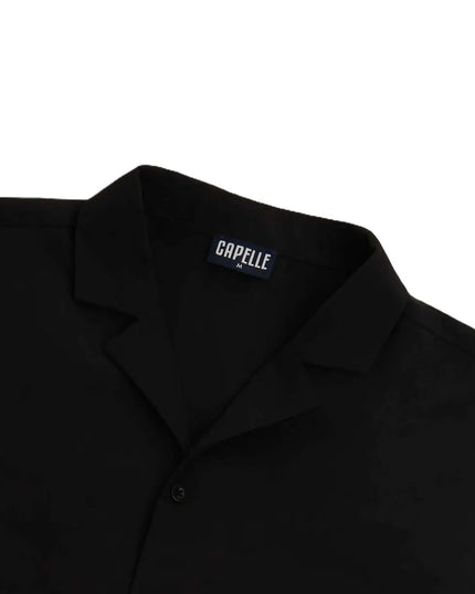 Men’s Short Sleeve Tailored Fit Button-Down Shirt – Black Onyx