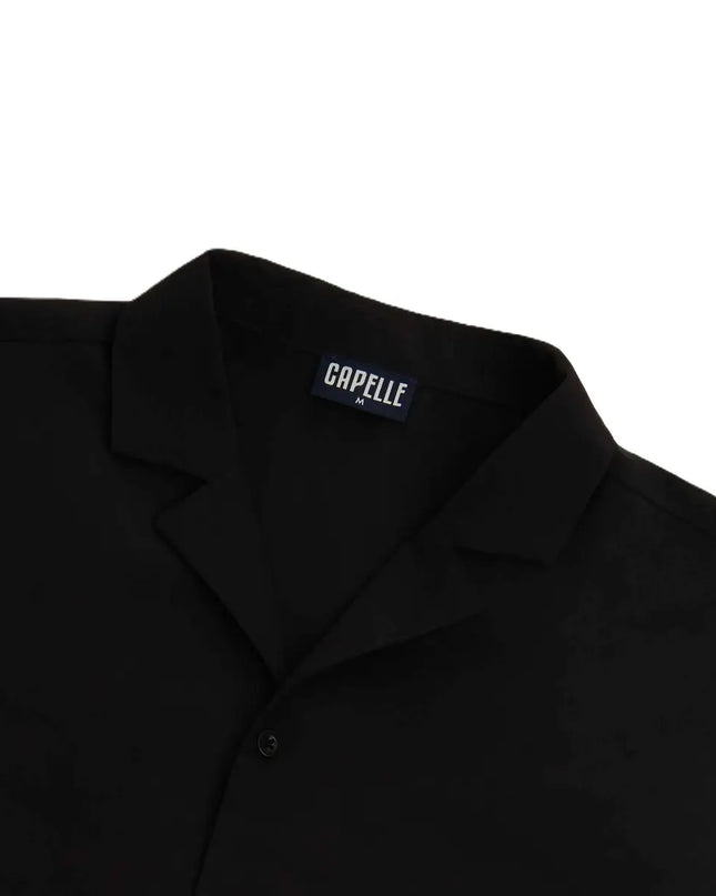 Men’s Short Sleeve Tailored Fit Button-Down Shirt – Black Onyx
