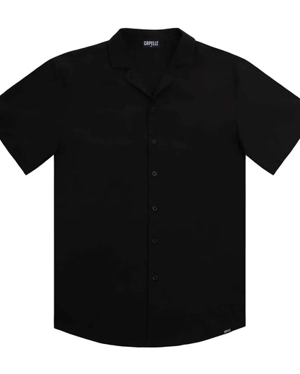 Men’s Short Sleeve Tailored Fit Button-Down Shirt – Black Onyx
