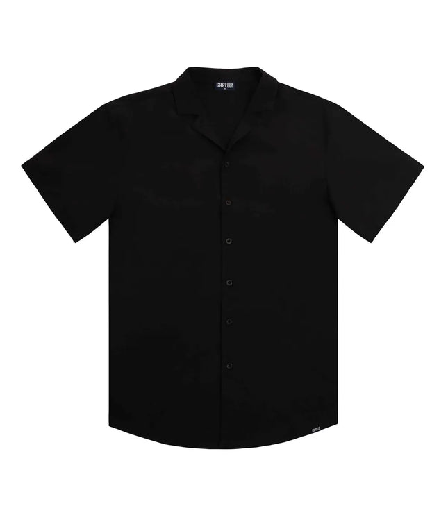 Men’s Short Sleeve Tailored Fit Button-Down Shirt – Black Onyx