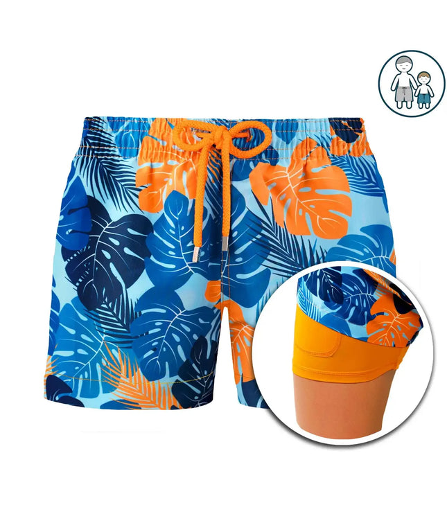 Boys Hybrid Swim & Play Shorts – Blue Jungle