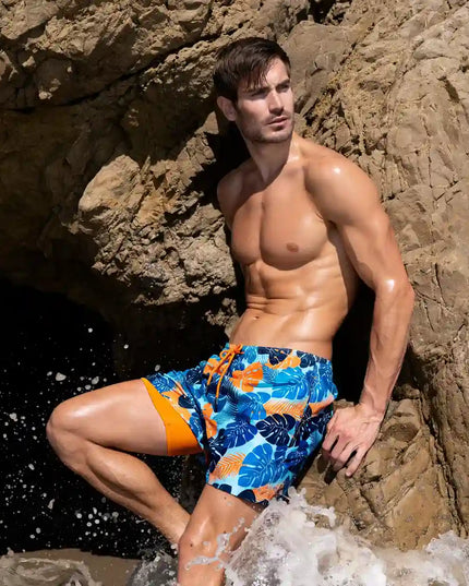 Men’s Premium Compression-Lined Hybrid Shorts – Blue Jungle