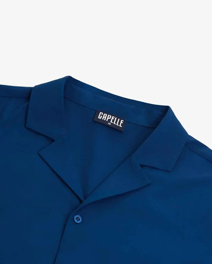 Men’s Short Sleeve Tailored Fit Button-Down Shirt – Blue Sapphire