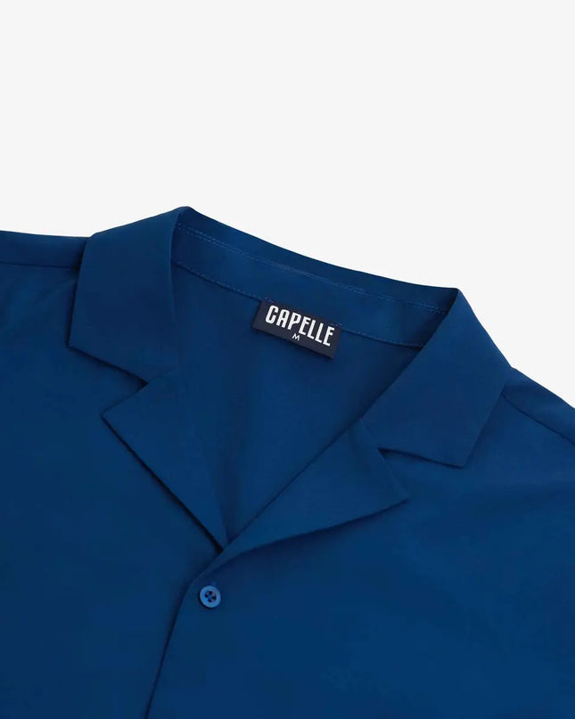 Men’s Short Sleeve Tailored Fit Button-Down Shirt – Blue Sapphire