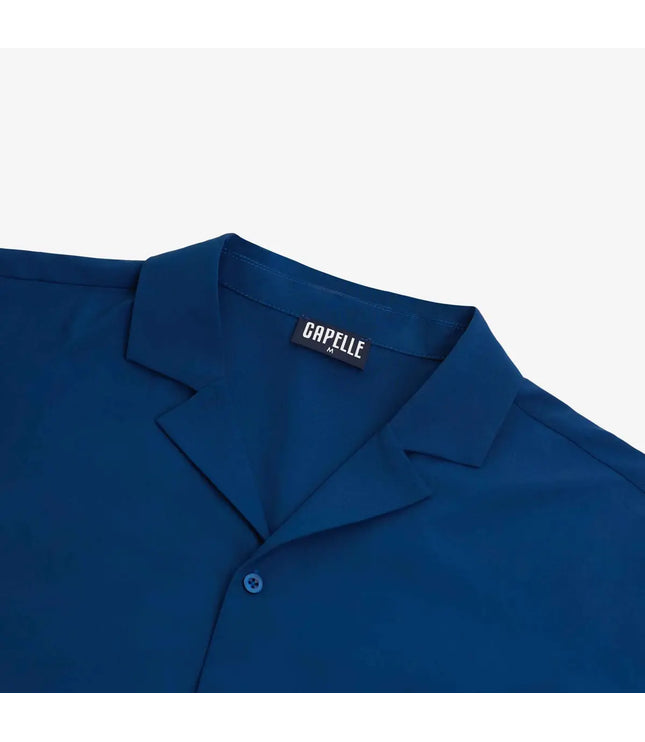 Men’s Short Sleeve Tailored Fit Button-Down Shirt – Blue Sapphire
