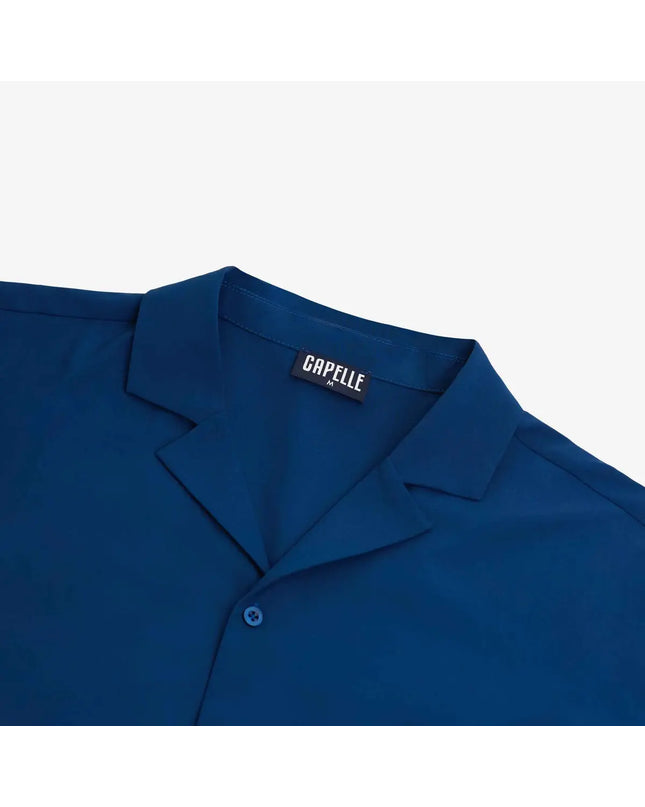 Men’s Short Sleeve Tailored Fit Button-Down Shirt – Blue Sapphire