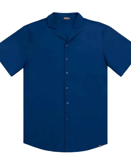 Men’s Short Sleeve Tailored Fit Button-Down Shirt – Blue Sapphire