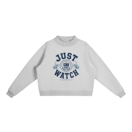 Essential Fleece Mock-Neck Crew Sweatshirt