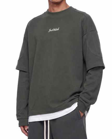 JUSTWATCH OFFSET Layered Long Sleeve Tee