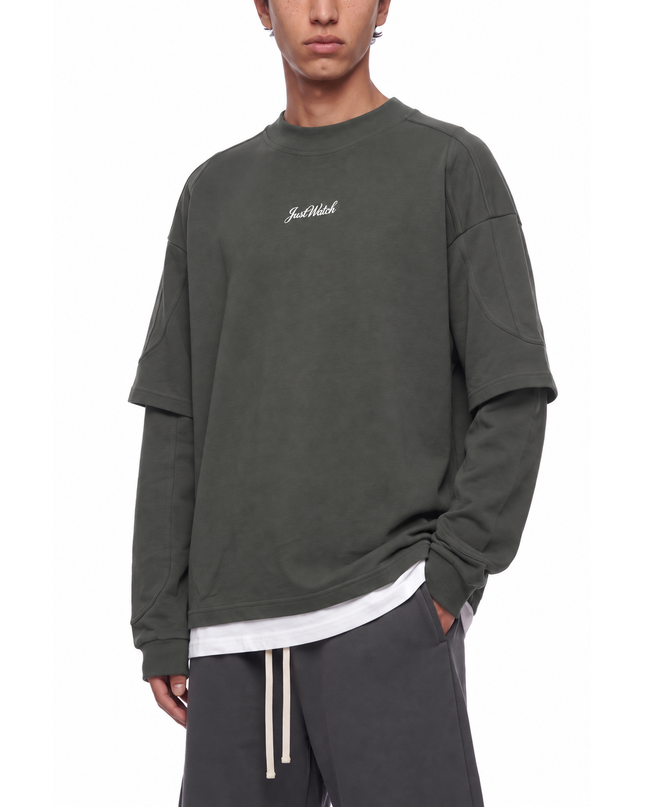 JUSTWATCH OFFSET Layered Long Sleeve Tee