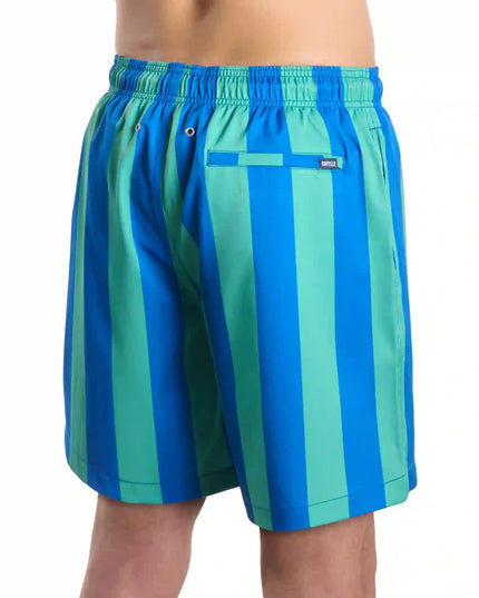 Men’s Premium Compression-Lined Hybrid Shorts – Coastal Cabana - Ocean and Palm