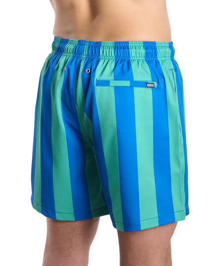 Men’s Premium Compression-Lined Hybrid Shorts – Coastal Cabana - Ocean and Palm