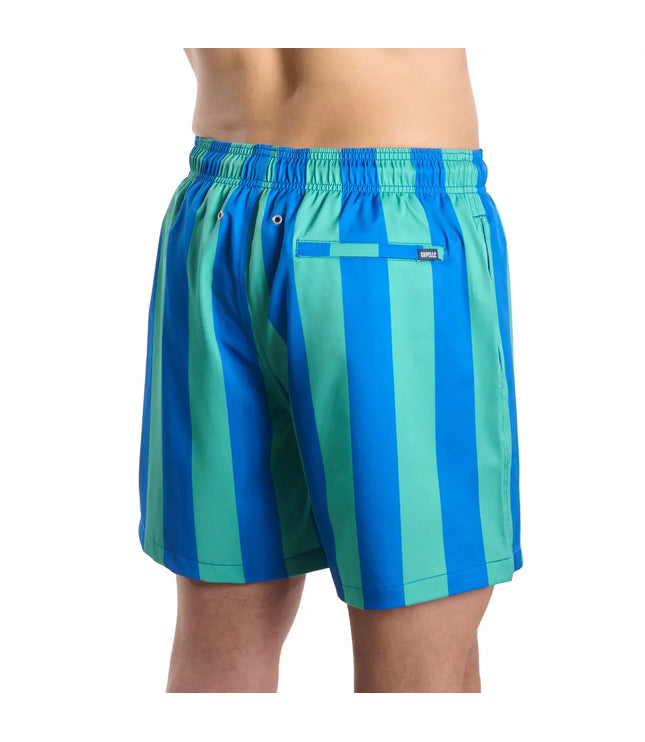Men’s Premium Compression-Lined Hybrid Shorts – Coastal Cabana - Ocean and Palm