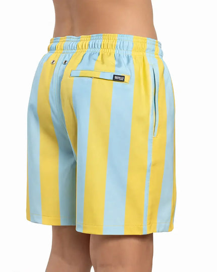 Boys Hybrid Swim & Play Shorts – Coastal Cabana - Sun and Sky