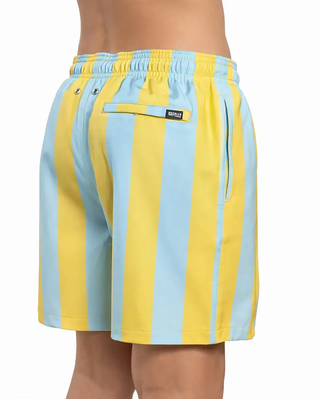 Boys Hybrid Swim & Play Shorts – Coastal Cabana - Sun and Sky