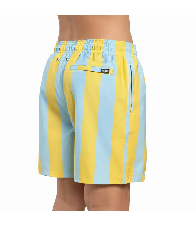 Boys Hybrid Swim & Play Shorts – Coastal Cabana - Sun and Sky