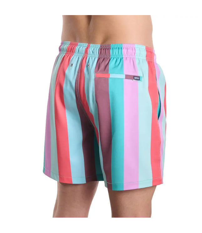 Men’s Premium Compression-Lined Hybrid Shorts – Coastal Cabana - Zest