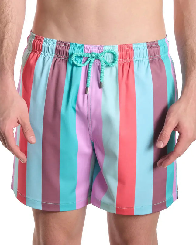 Men’s Premium Compression-Lined Hybrid Shorts – Coastal Cabana - Zest