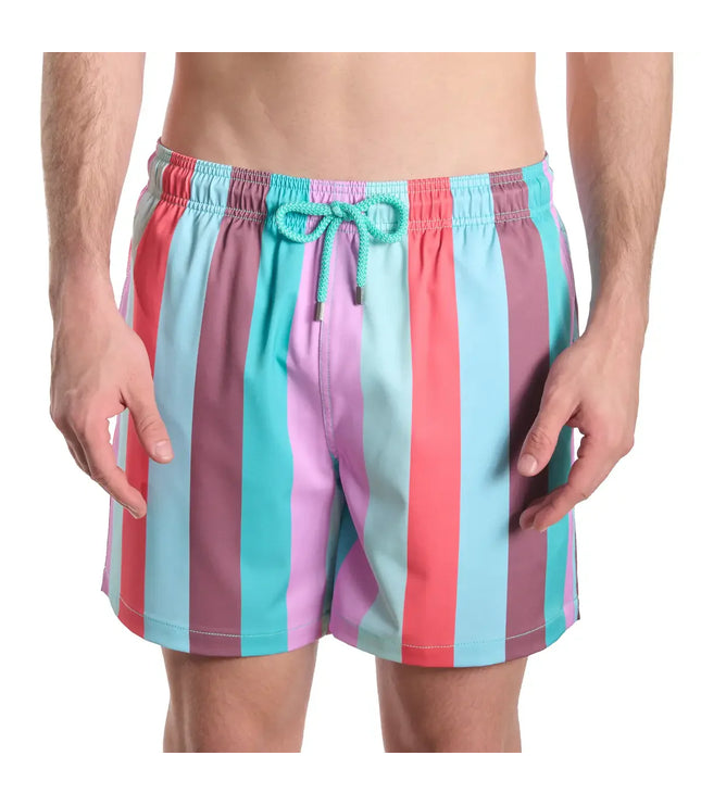Men’s Premium Compression-Lined Hybrid Shorts – Coastal Cabana - Zest
