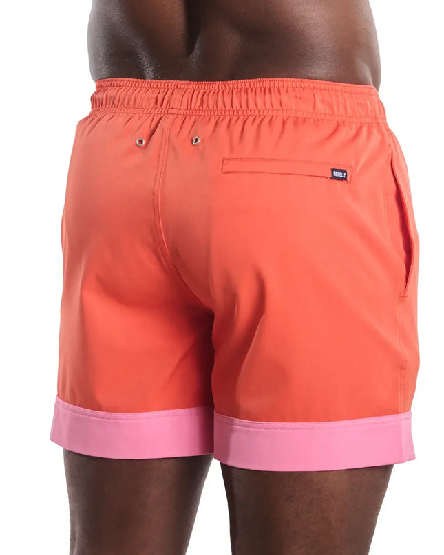 Men’s Premium Compression-Lined Hybrid Shorts – Coral Flame