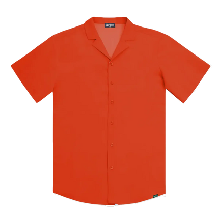 Men’s Short Sleeve Tailored Fit Button-Down Shirt – Coral