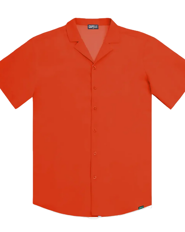 Men’s Short Sleeve Tailored Fit Button-Down Shirt – Coral