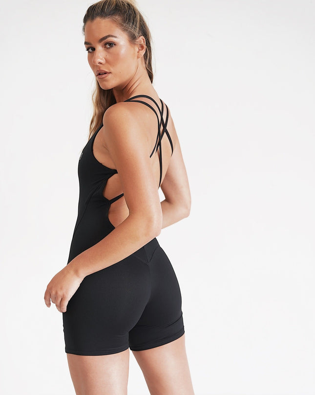 I Am Enough Black Stretch Bodysuit
