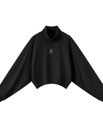 JUSTWATCH Women’s Cropped Mock Neck Sweatshirt