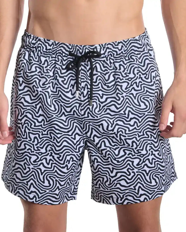 Men’s Premium Compression-Lined Hybrid Shorts – Deco Maze - Surf and Storm
