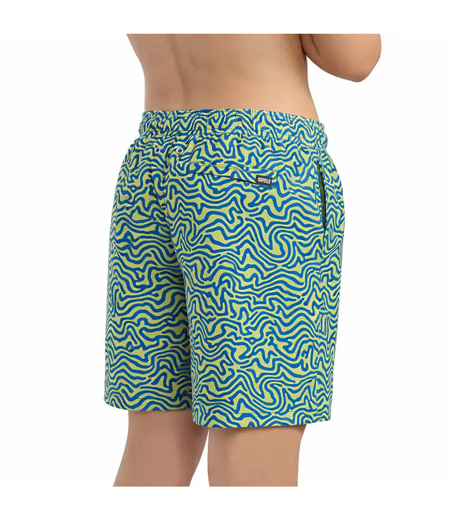 Boys Hybrid Swim & Play Shorts – Deco Maze - Key Lime