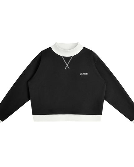 JUSTWATCH OFFCOURT 2 Tone Oversized Mock Neck
