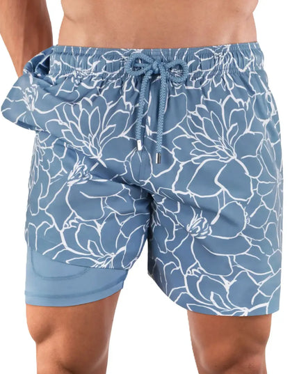 Men’s Premium Compression-Lined Hybrid Shorts – Early Bloom