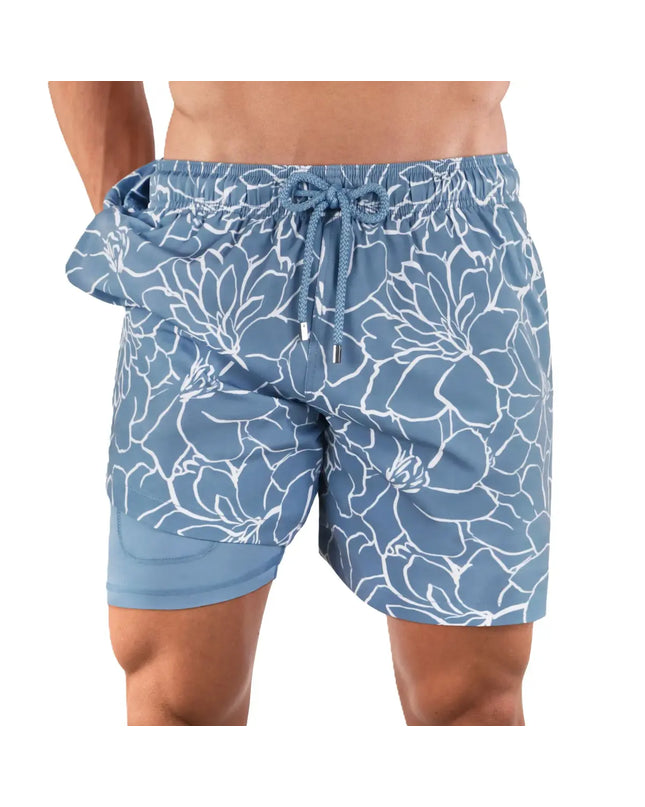 Men’s Premium Compression-Lined Hybrid Shorts – Early Bloom