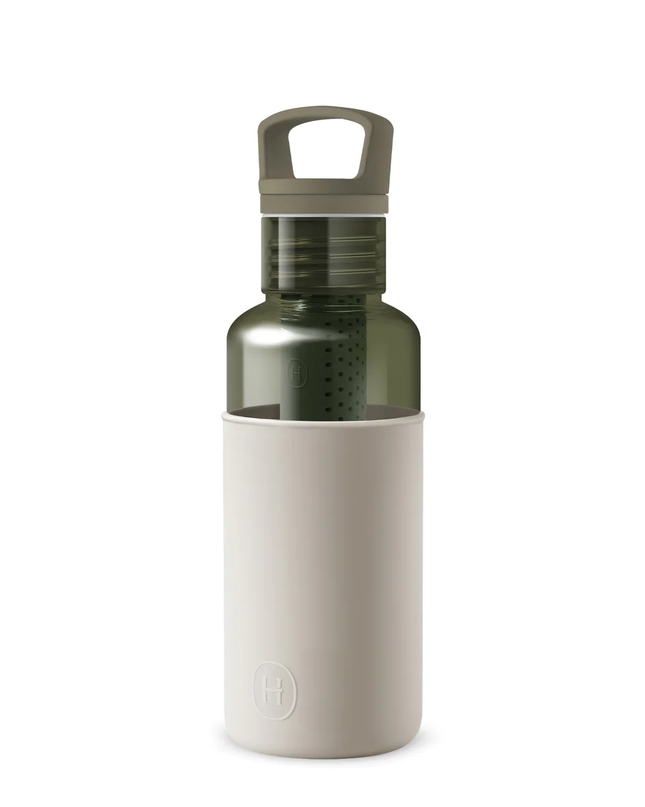 Clear Reusable Water Bottles With Infuser - Forest Green 20 oz