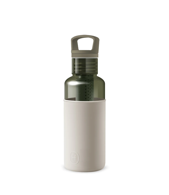 Clear Reusable Water Bottles With Infuser - Forest Green 20 oz