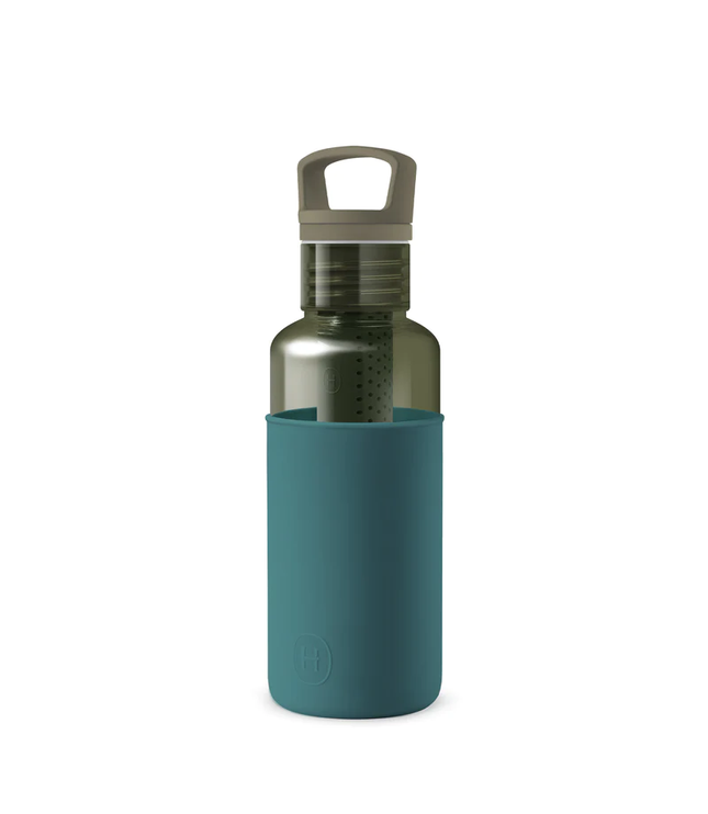 Clear Reusable Water Bottles With Infuser - Forest Green 20 oz