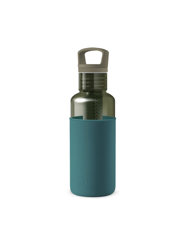 Clear Reusable Water Bottles With Infuser - Forest Green 20 oz
