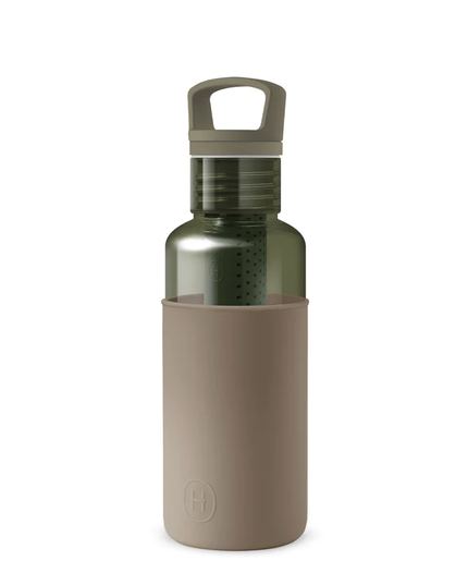 Clear Reusable Water Bottles With Infuser - Forest Green 20 oz