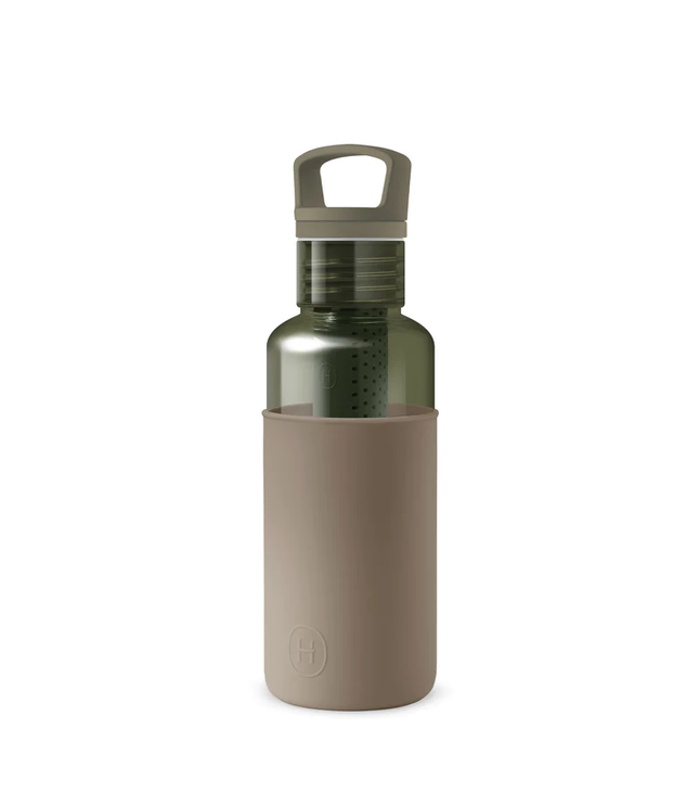 Clear Reusable Water Bottles With Infuser - Forest Green 20 oz