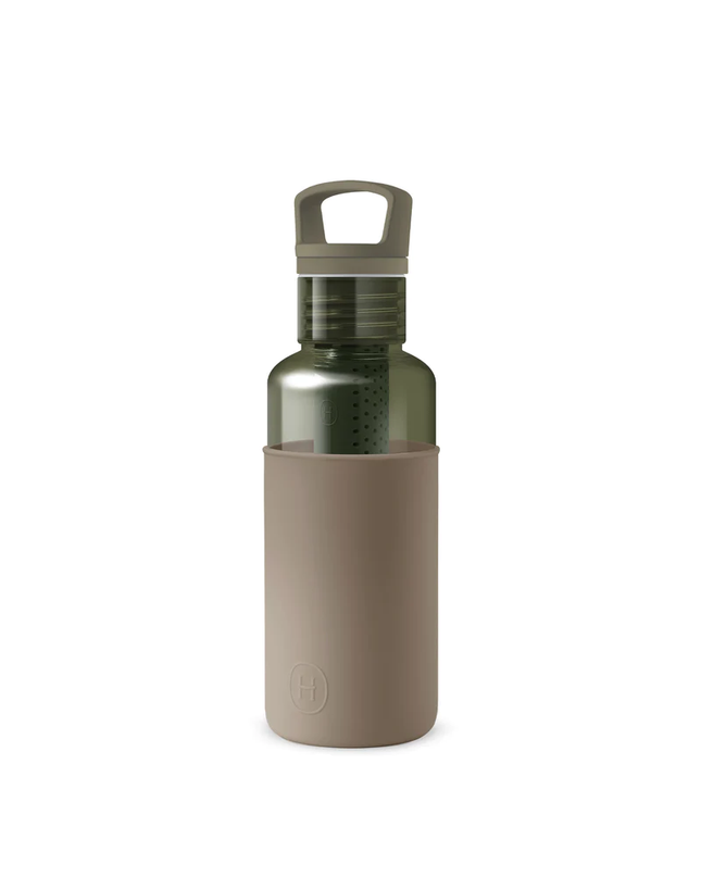 Clear Reusable Water Bottles With Infuser - Forest Green 20 oz