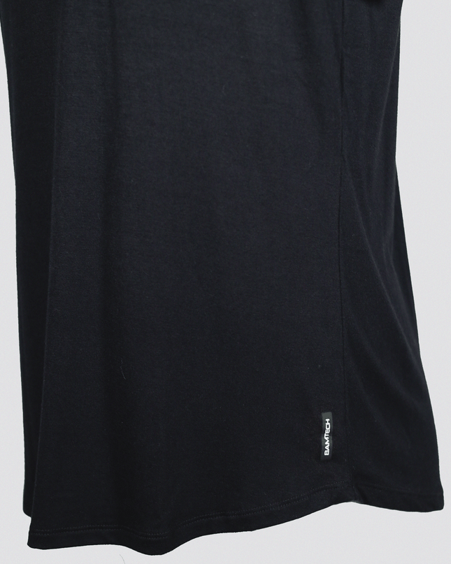 Bamboo Swift Curve-Hem Tee - Black