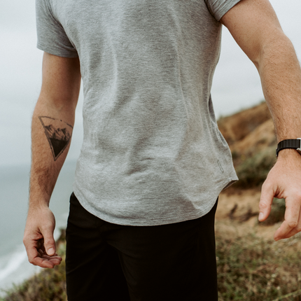 Bamboo Swift Curve-Hem T-Shirt - Heather Grey