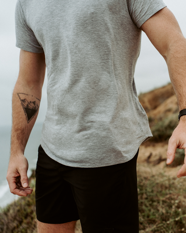 Bamboo Swift Curve-Hem T-Shirt - Sandstone