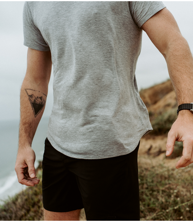 Bamboo Swift Curve-Hem T-Shirt - Sandstone