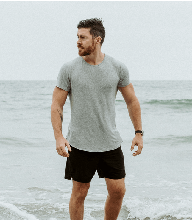 Bamboo Swift Curve-Hem T-Shirt - Heather Grey