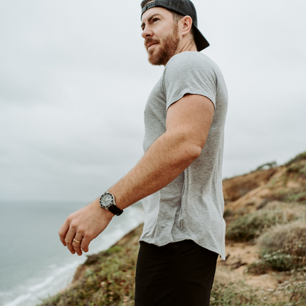 Bamboo Swift Curve-Hem T-Shirt - Heather Grey