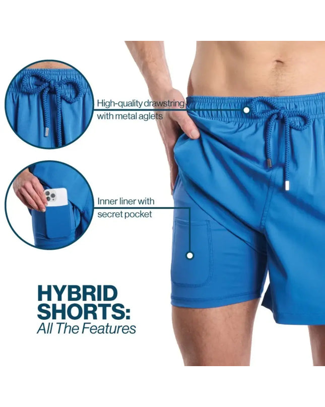Men’s Premium Compression-Lined Hybrid Shorts – Early Bloom