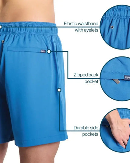 Men’s Premium Compression-Lined Hybrid Shorts – Sand Waves-Harbor and Surf