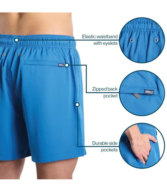 Men’s Premium Compression-Lined Hybrid Shorts – Ocean Blue