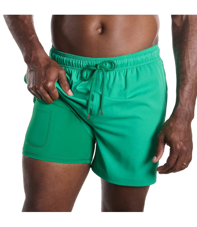 Men’s Premium Compression-Lined Hybrid Shorts – Island Green